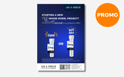 Bio X Cell Promotion – Starting a new Mouse model project? Get your first 1mg in vivo antibody for FREE*!